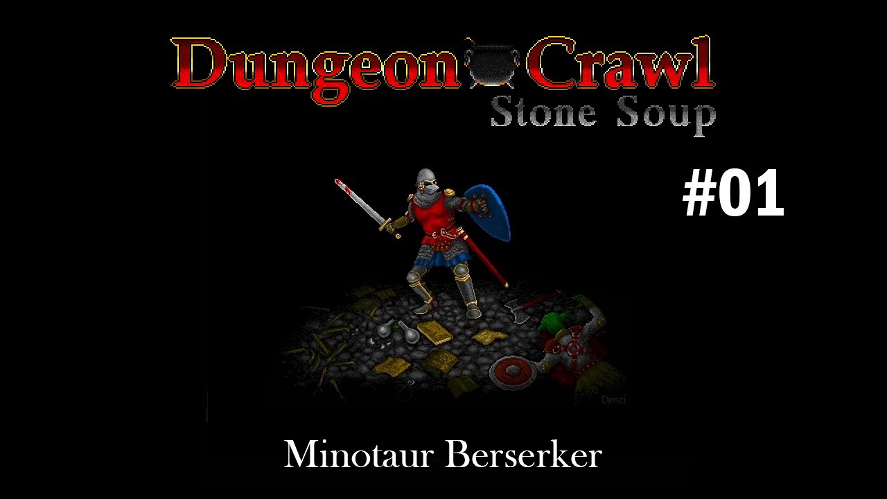 Dungeon Crawl Stone Soup (Roguelike RPG) Minotaur Berserker Run #01