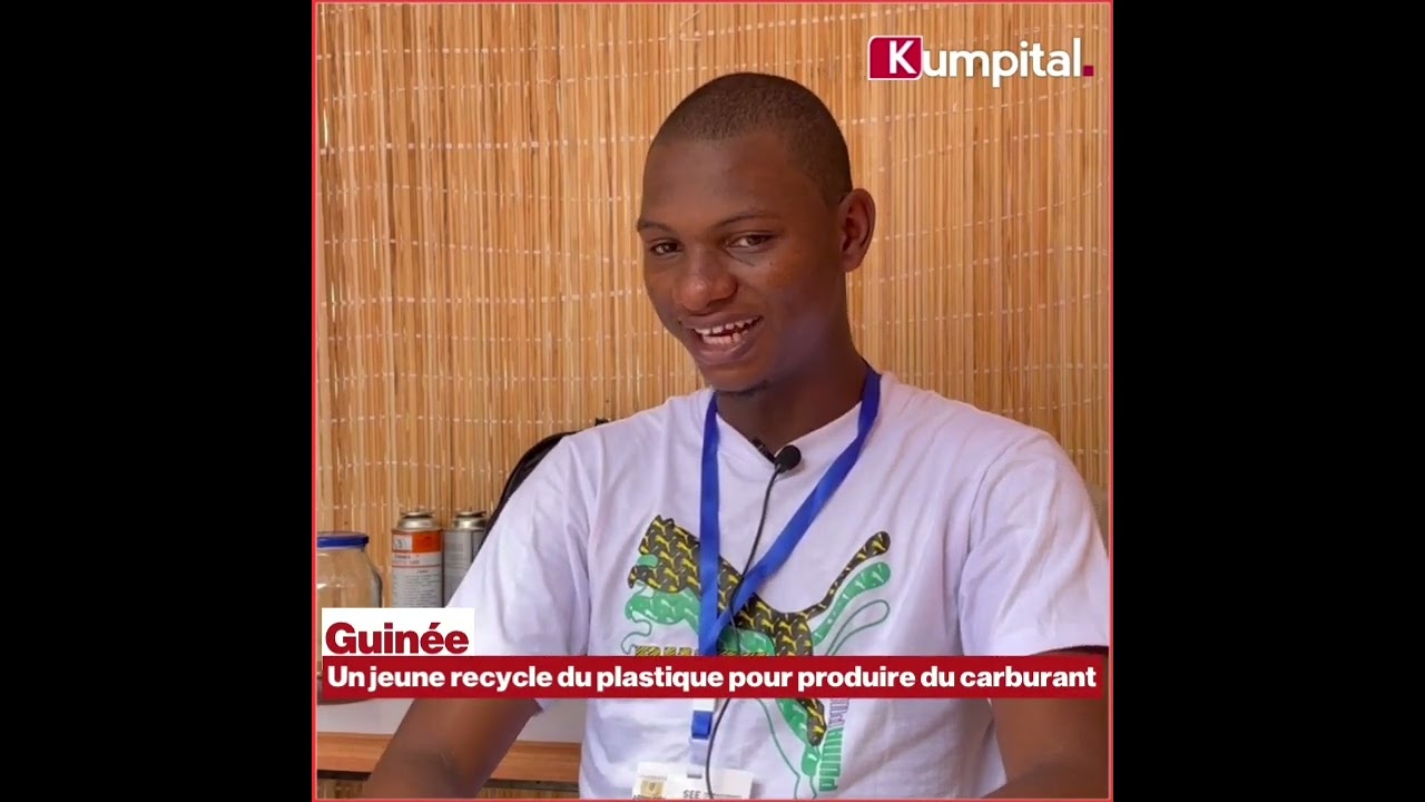 Guinée: un jeune étudiant de 20 ans, recycle du plastique pour produire du carburant à Conakry