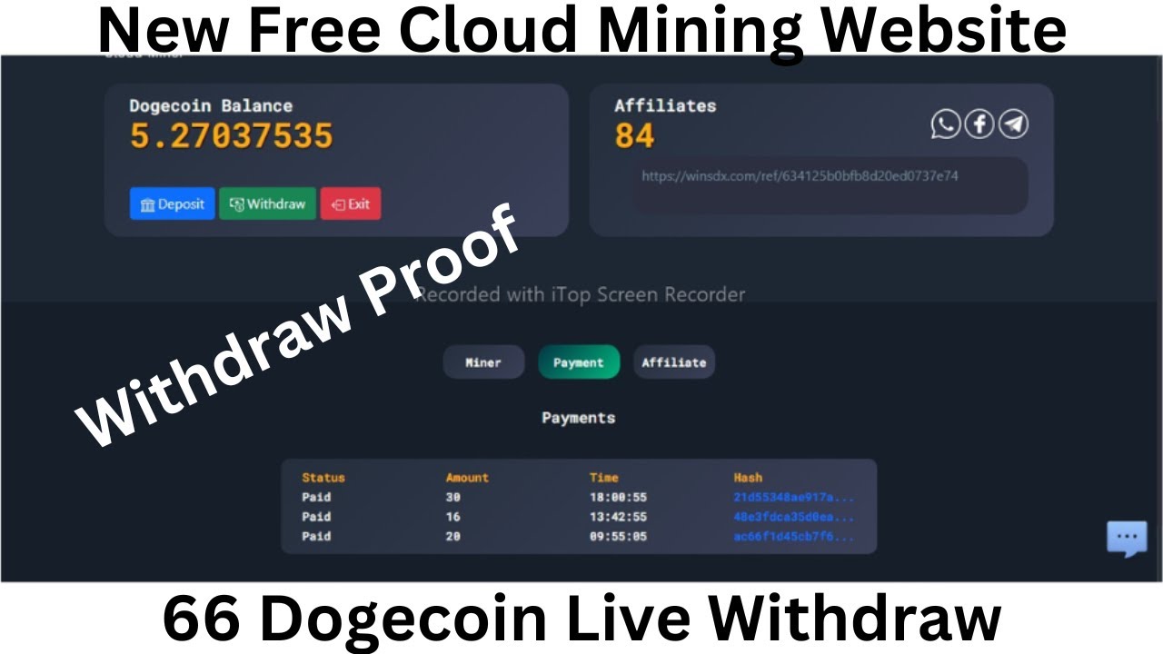 New Free Cloud Mining Website 2022 | Dogecoin Mining | Doge Mining | Crypto Mining | Winsdx Review