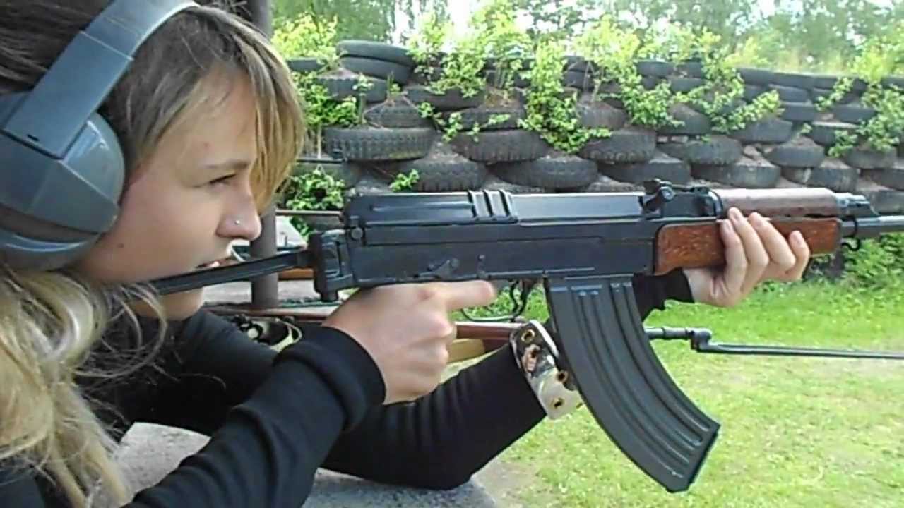 Czech girl shooting vz.58 (CZ858)