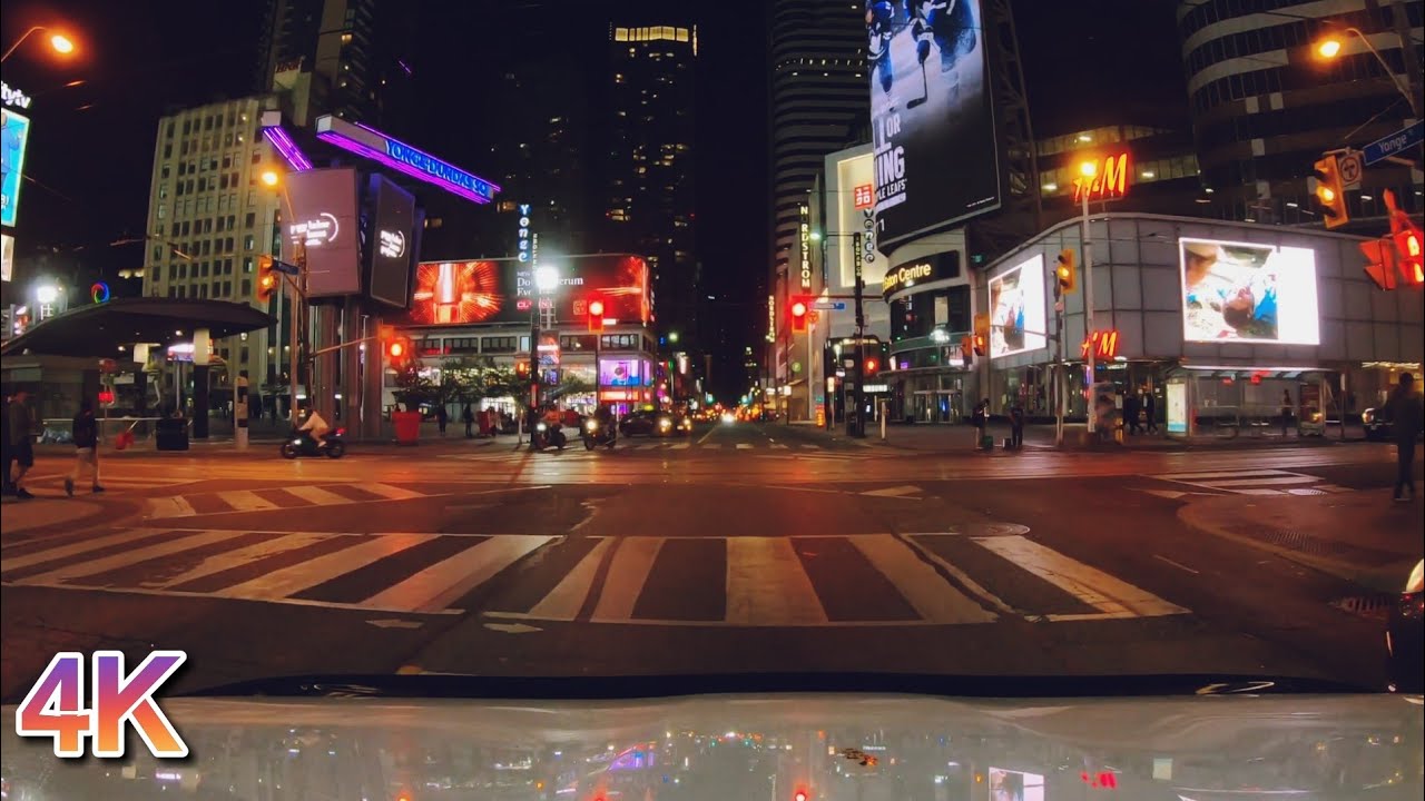 🇨🇦 [4K] Toronto Midnight Drive - Yonge Street