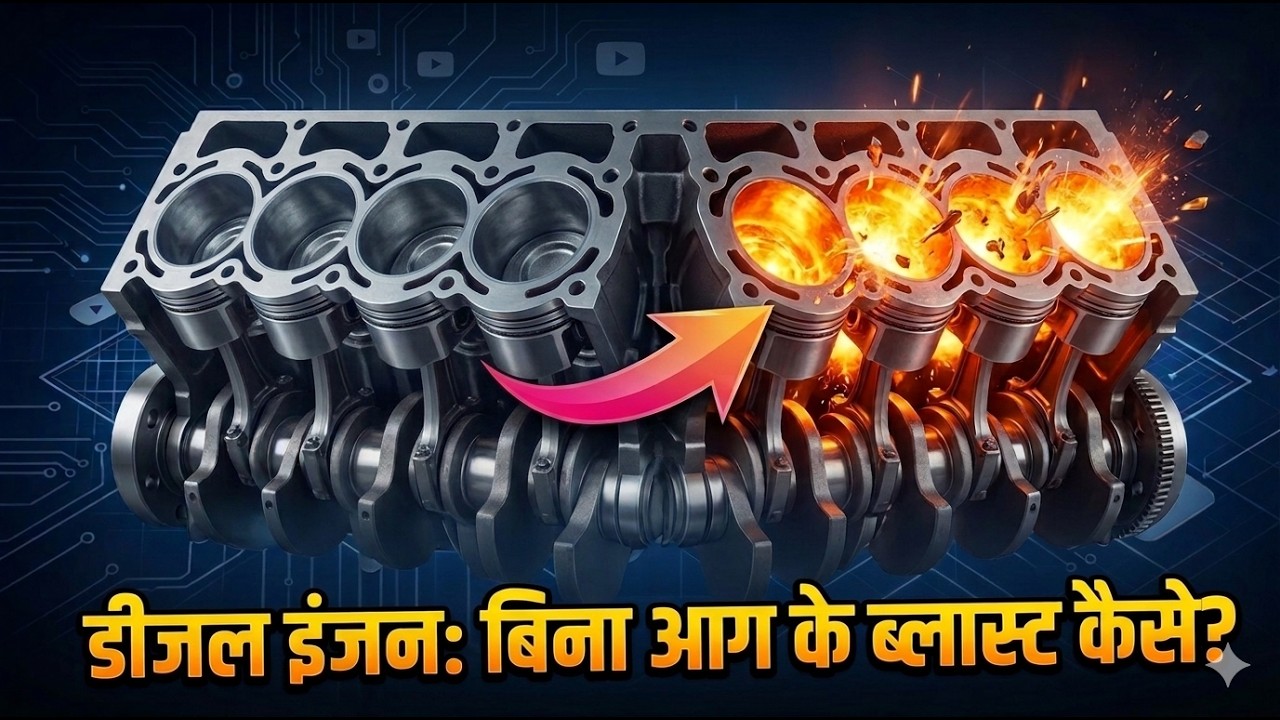 Diesel Engine Kaise Kaam Karta Hai? | 4-Stroke Cycle Explained With Animation