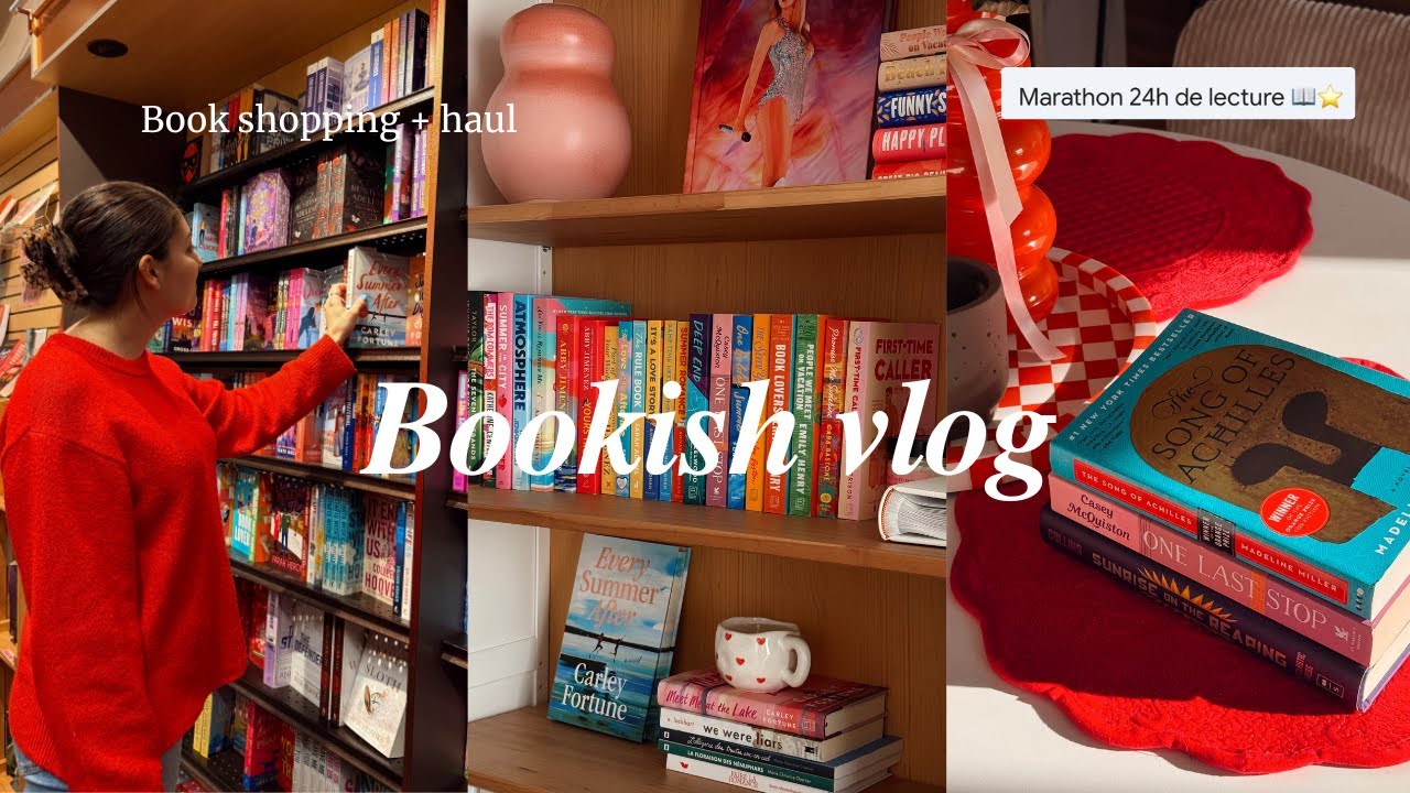 Bookish vlog 📖💗 Book shopping + Haul, Unboxing Kobo remote & Marathon 24h de lecture