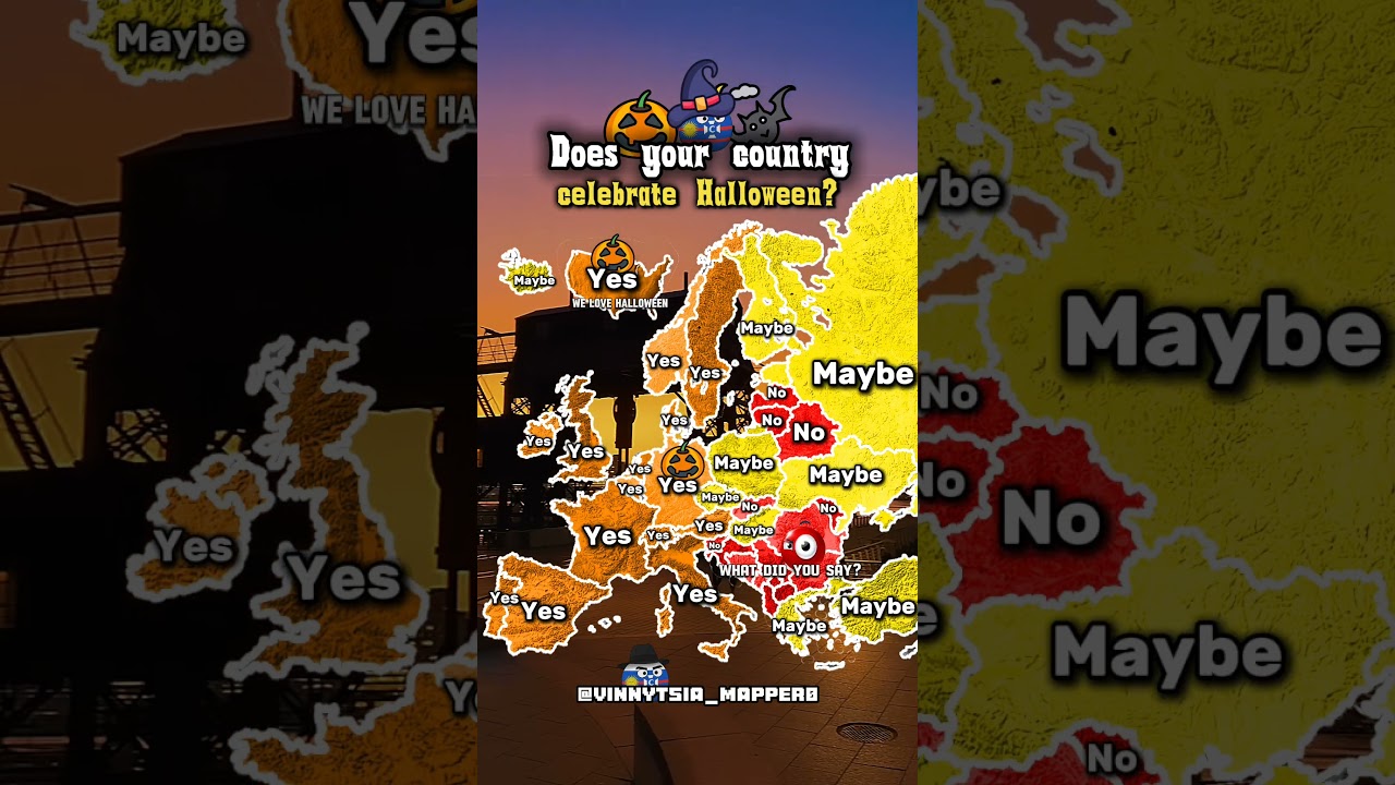 Does your country celebrate  Halloween #europe #halloween #map #mapping #geographythroughmaps