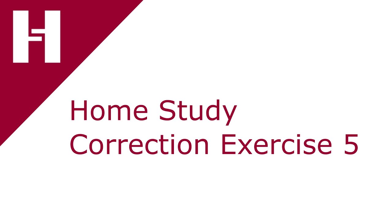 Opera PMS - Home Study Correction Exercise 5