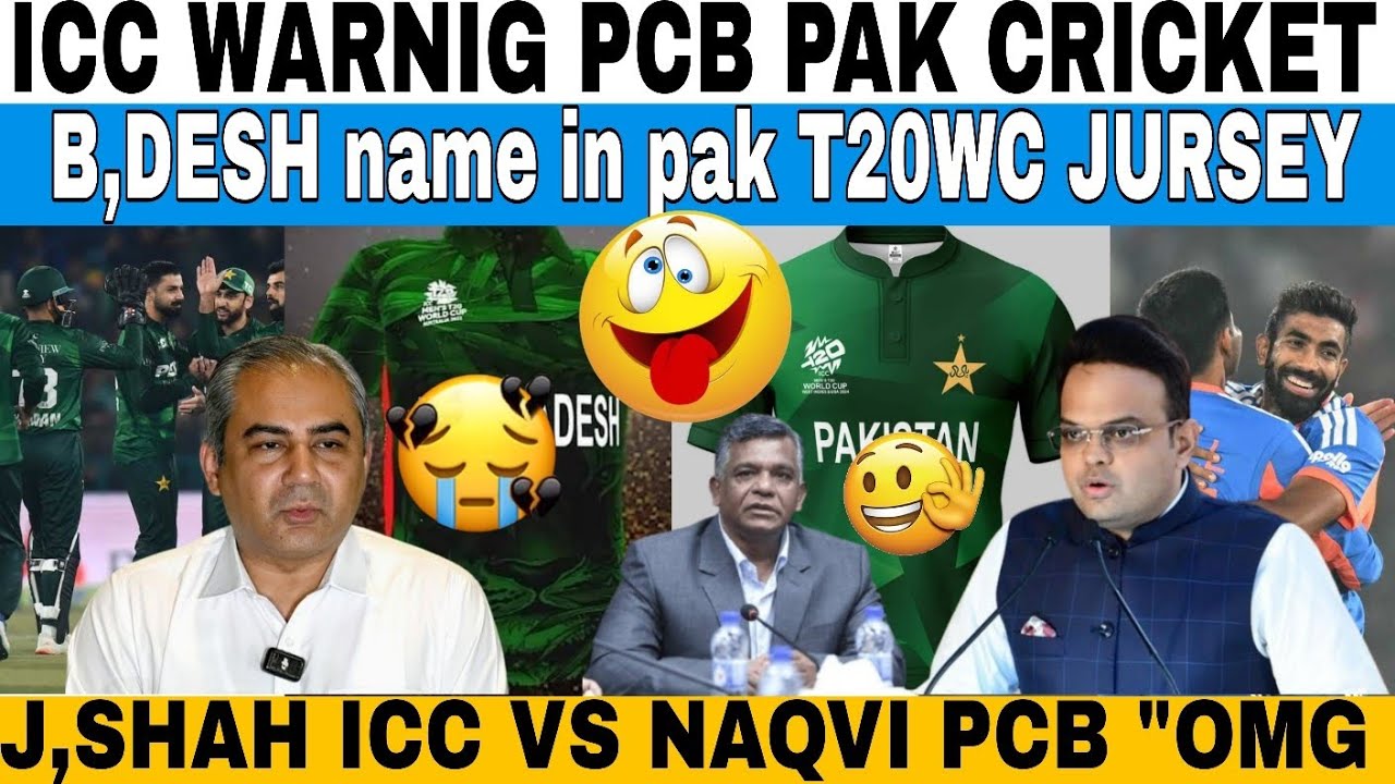 Icc warning PCB pakistan cricket | pakistan protest bangladesh jursey add | pak | T20 wold cup |  