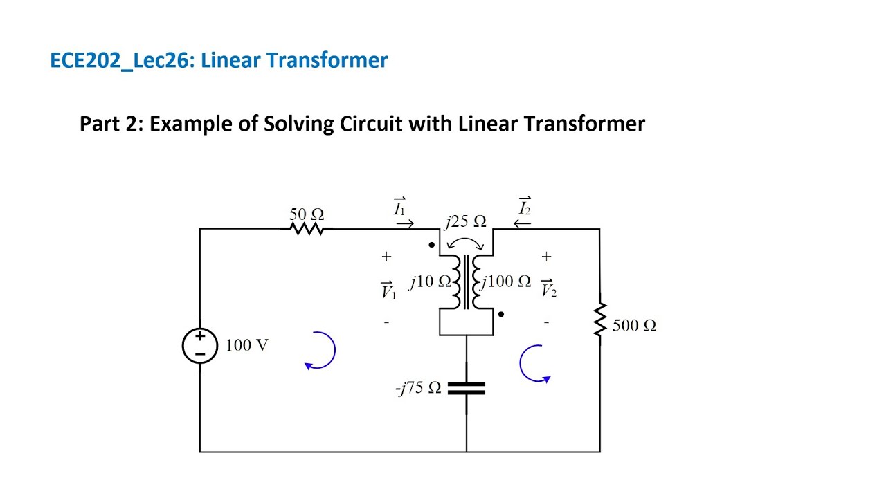 ECE202_Lec26_Part 2: Example of Solving Circuit with Linear Transformer