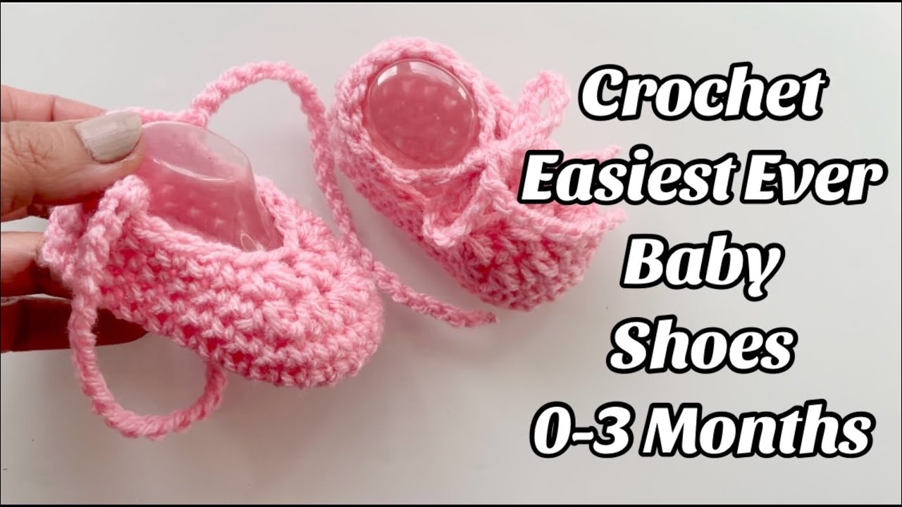 CROCHET EASIEST BABY SHOES BOOTIES! 0-3 MONTHS Easy Step by step Tutorial for Baby & Gifts US TERMS