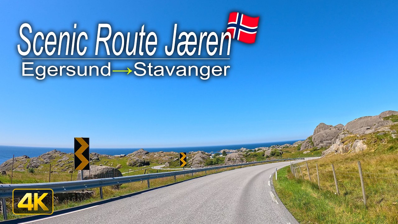 ASMR Driving in Norway 🇳🇴 Scenic Route J&aelig;ren from Egersund to Stavanger
