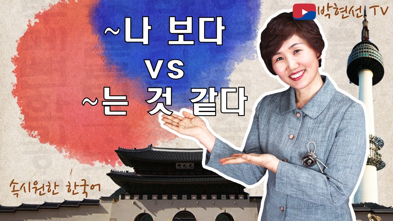 속시원한 한국어, -나 보다 vs -는 것 같다