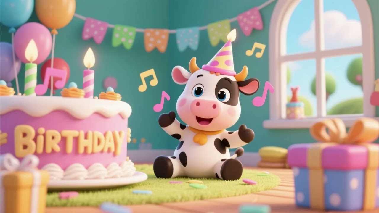 Baby Cow’s Birthday Song 🐄🎉 | Fun Birthday Celebration for Kids