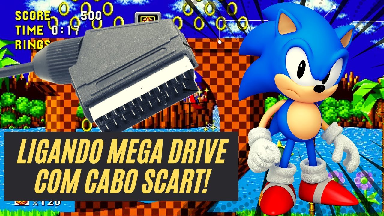 Como LIGAR o MEGA DRIVE  com adaptador e CABO SCART!