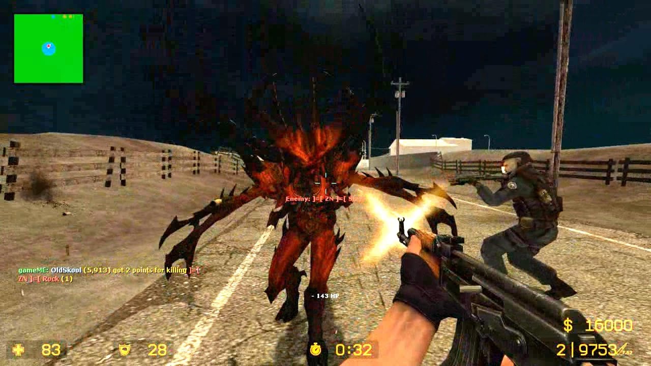 Counter Strike Source Zombie Riot online gameplay on Gasdump map