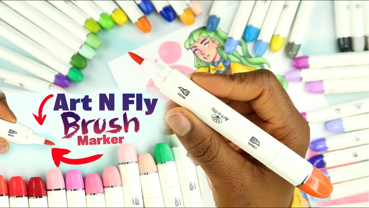 The ART-N-FLY BRUSH MARKERS ◎ Cheap alcohol markers & Fine-liners