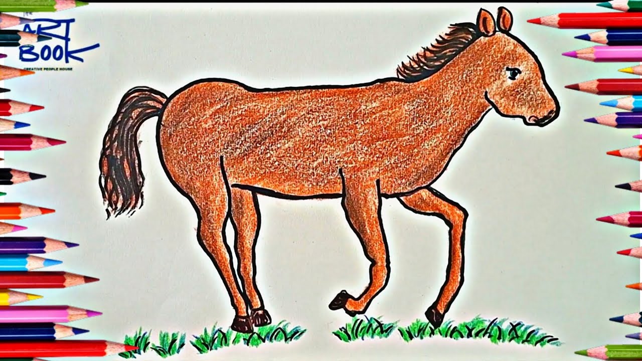 How to Draw Horse 🐎 Step By Step || The Art Book ||#art #painting #horse 