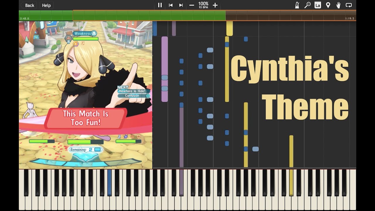 Battle! Cynthia - Pokémon Masters in Synthesia