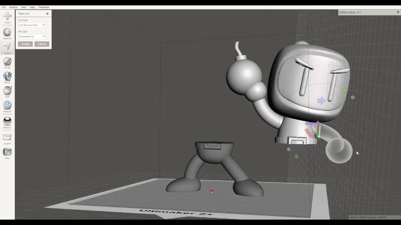 Tutorial Corte avançado meshmixer para modelos obj stl