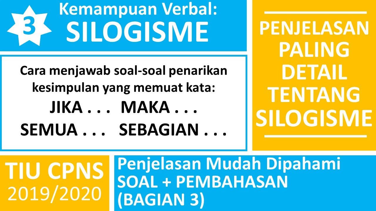 TIU CPNS - Kemampuan Verbal Silogisme - Konsep, Contoh Soal, dan Pembahasan Silogisme (Part 3)