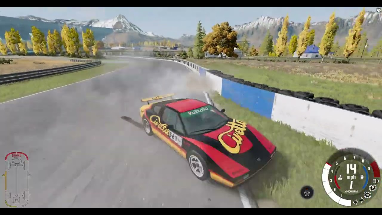 BeamNG drive test racing track escaping the police
