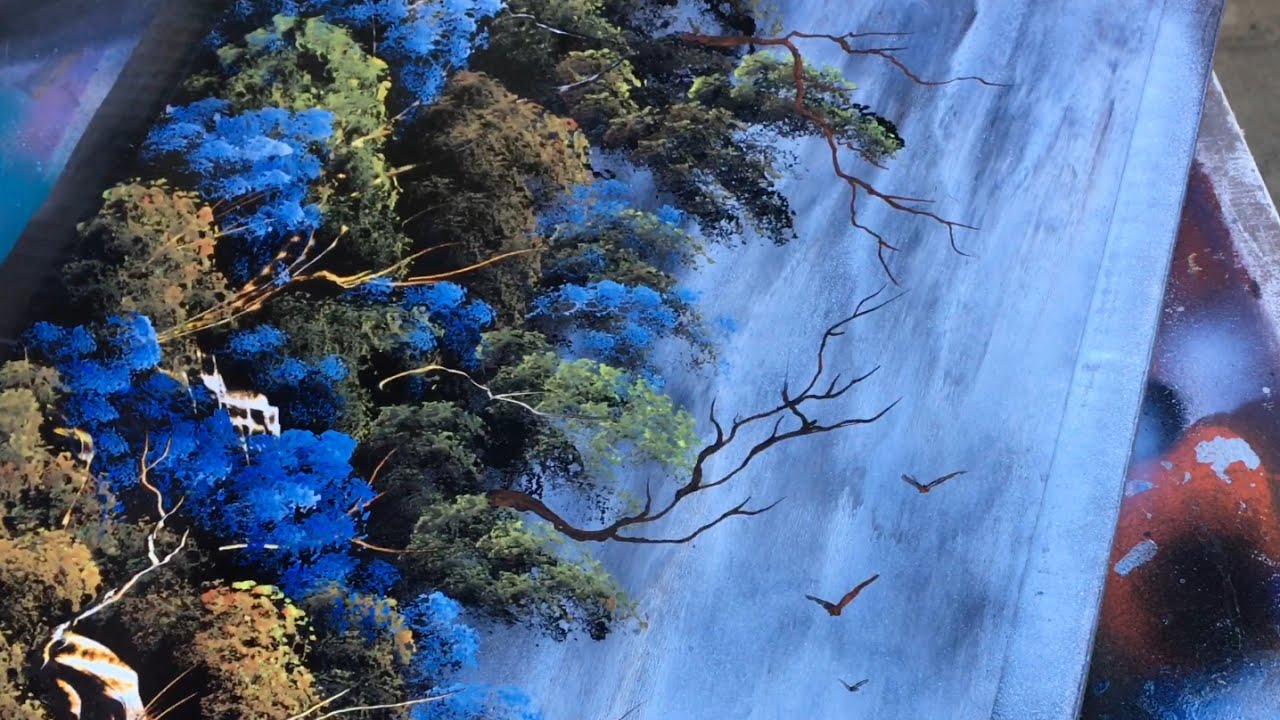 Spray Paint Art - Waterfall - Spray Painting Nature