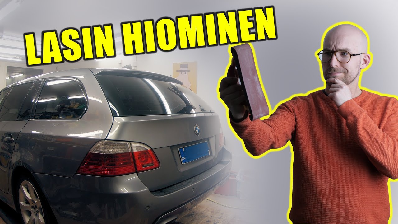 Auton lasin naarmujen hiominen