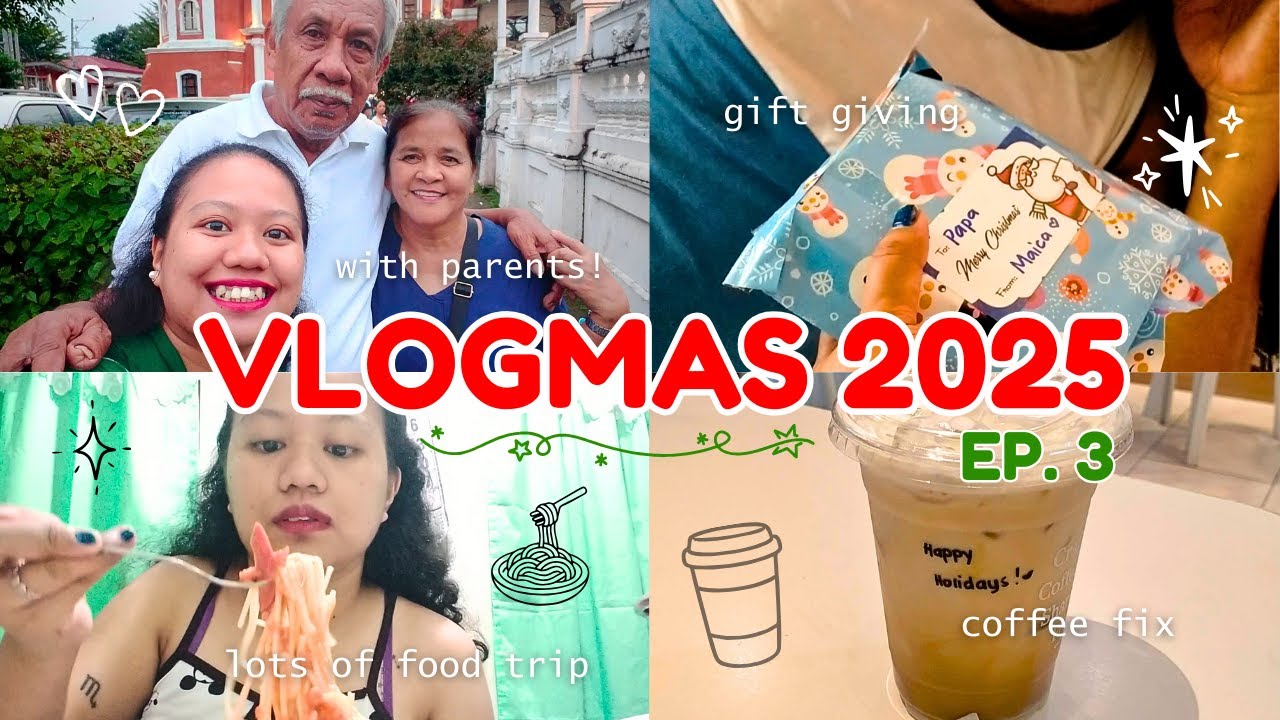 VLOGMAS 2025 🎄 EP 3 | Christmas Day! ❄️ Early Mass w/ Fam, Food Trip, Coffee Fix, & Gift Giving ☕🎁