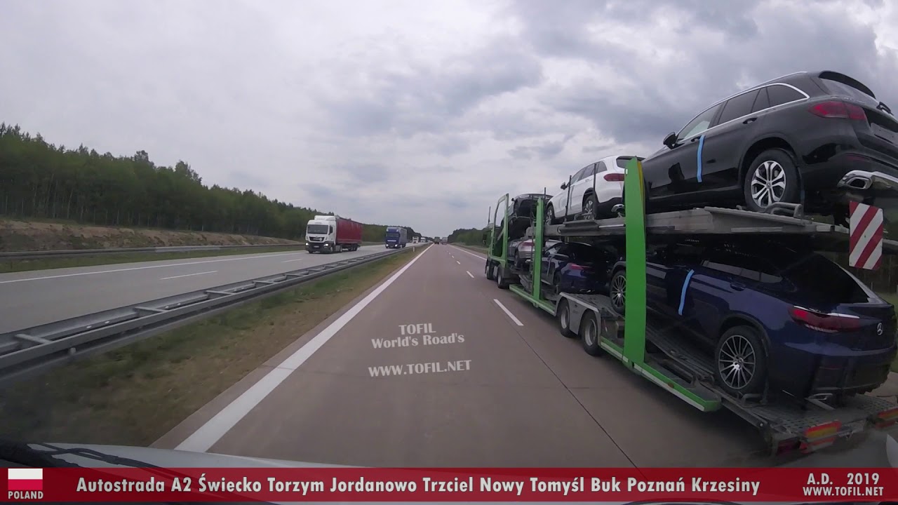 1096 POLAND - Autostrada A2 Świecko Torzym Jordanowo Trzciel Nowy Tomyśl Buk Poznań krzesiny 2019