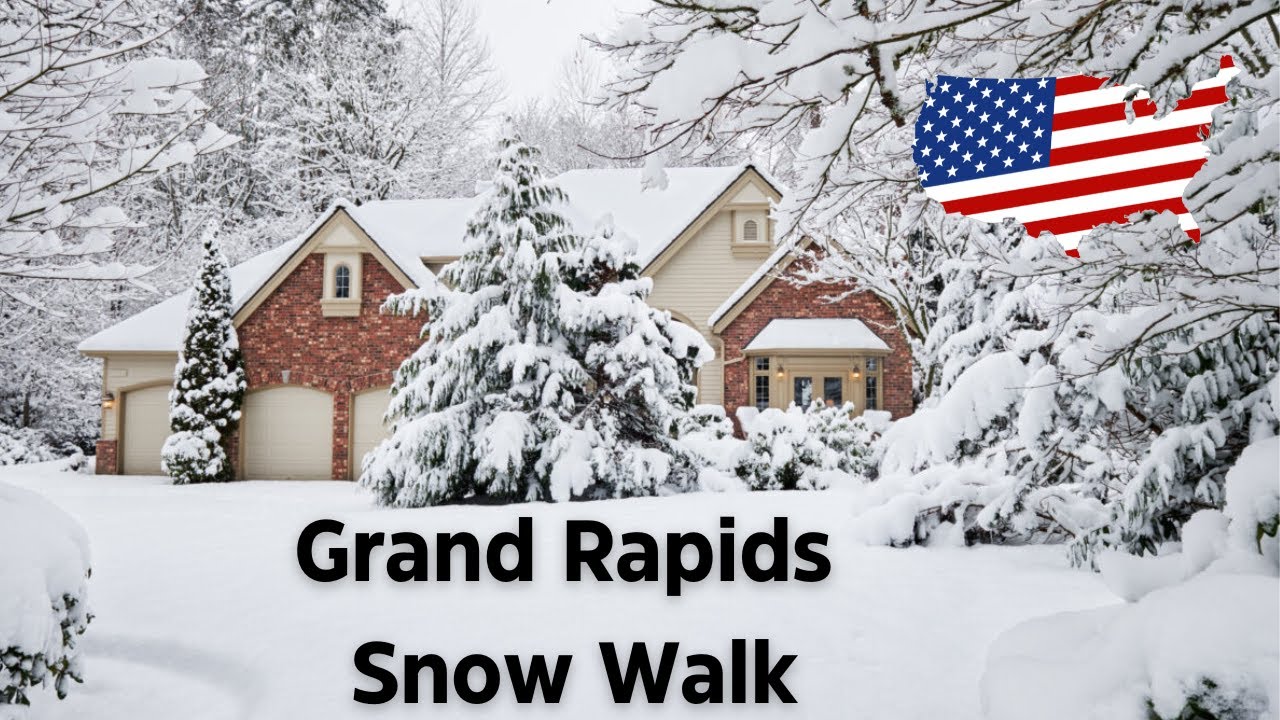 A Peaceful Snow Walk in Grand Rapids, Michigan, USA