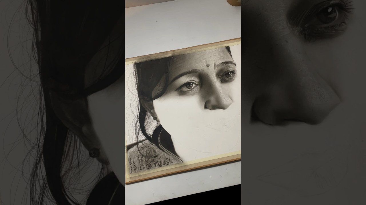 Drawing my mother part 5 | charcoal art 🎨 🖌️