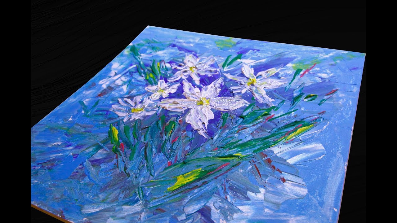 Spring flowers / acrylic painting flowers abstract