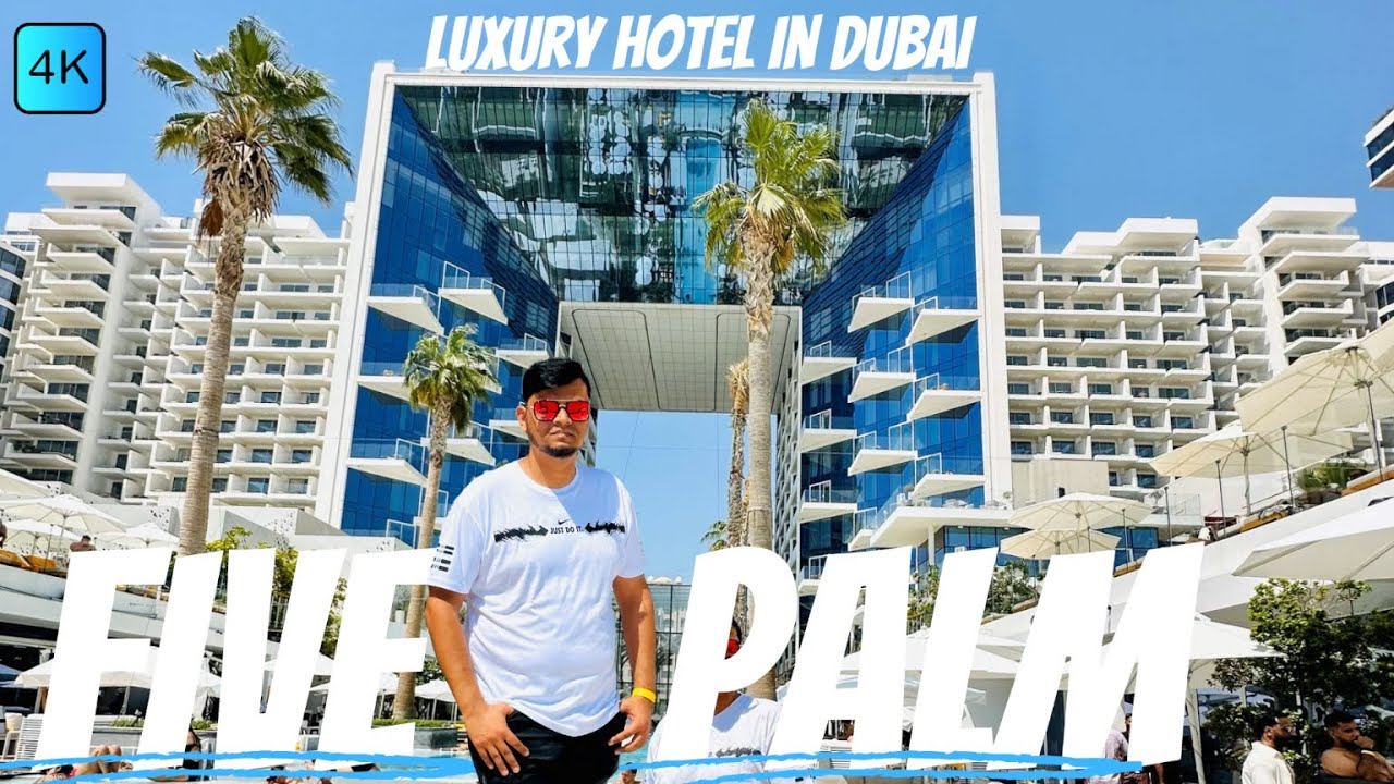 Staying in the most luxurious hotel in Dubai | FIVE Palm Jumeirah | BIGGEST POOL PARTY HOTEL [4K]