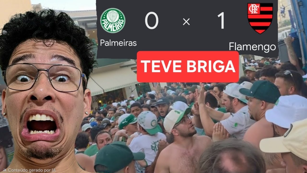 REA&Ccedil;&Atilde;O GOL FLAMENGO (0x1) e BRIGA INTERNA da Torcida do Palmeiras