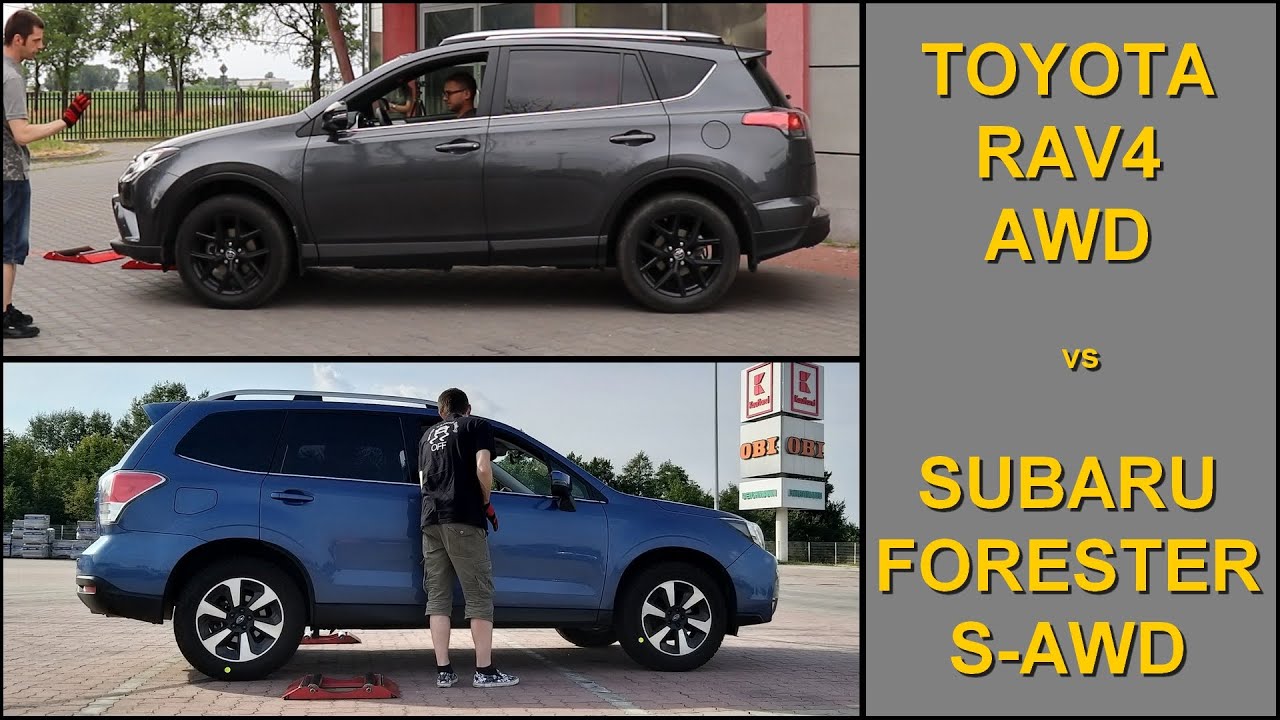 SLIP TEST - Toyota Rav4 AWD vs Subaru Forester S-AWD - @4x4.tests.on.rollers