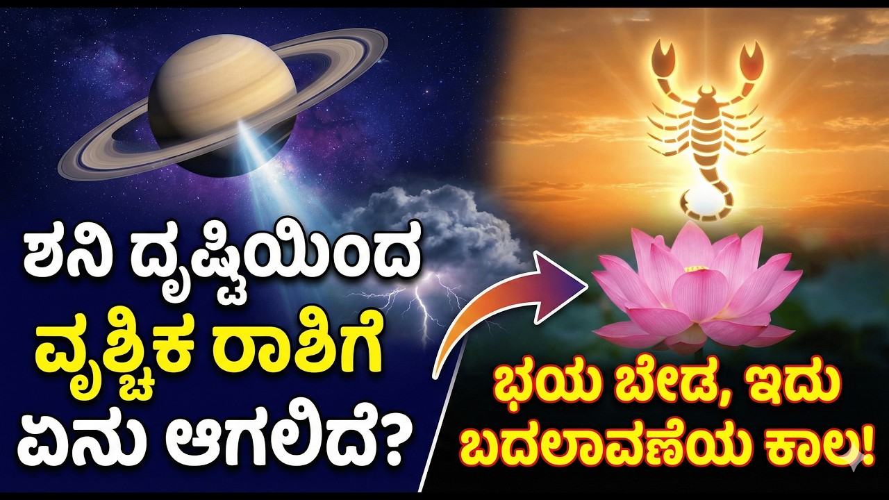 ಶನಿ ದೃಷ್ಟಿಯಿಂದ ವೃಶ್ಚಿಕ ರಾಶಿಗೆ ಏನು ಆಗಲಿದೆ? ಭಯ ಬೇಡ, ಇದು ಬದಲಾವಣೆಯ ಕಾಲ!  ||VRUSCHIKA  || RAASHIVISHESHA