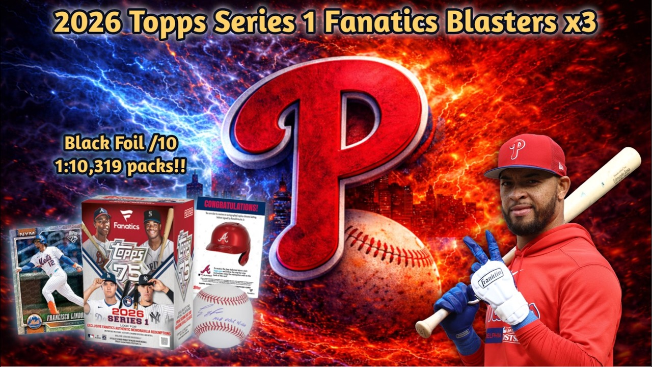 Набор Fanatics Blasters 2026 Series 1, 3 упаковки — 🔥Черная голографическая фольга /10 (1:10 319 ...