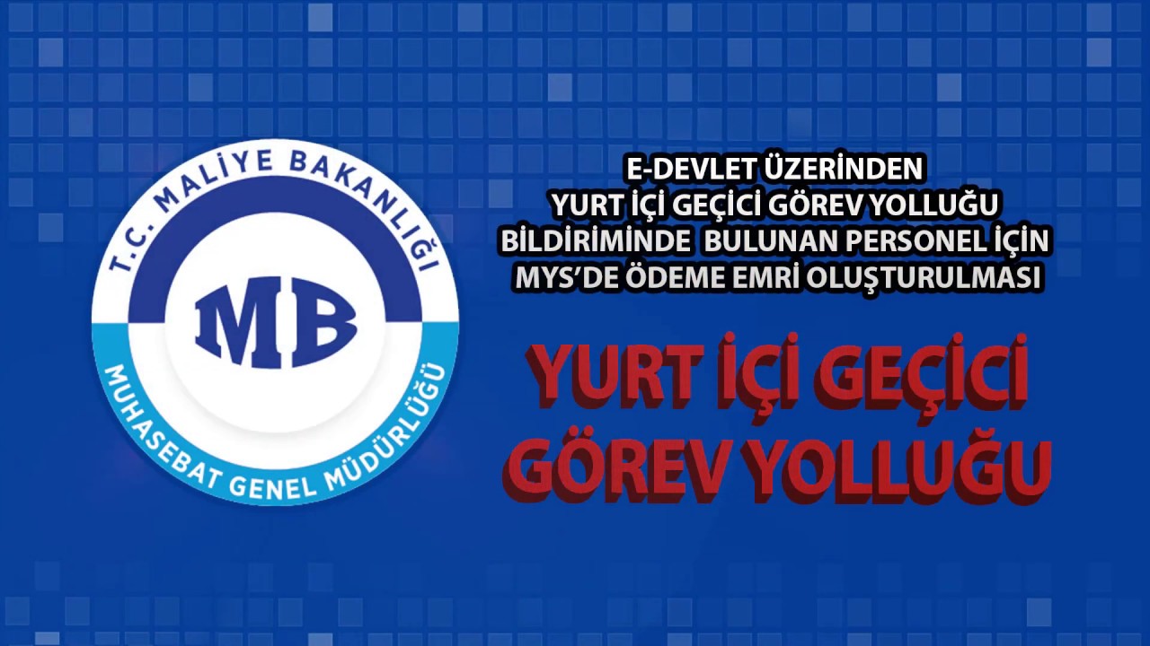 Yurt İçi Geçici Görev Yolluğu İçin Ödeme Emri Belgesi