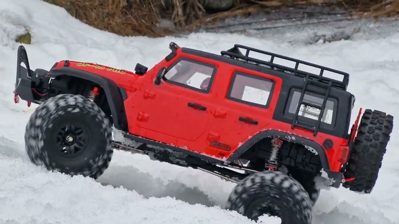 Jeep Wrangler Rubicon na jeziorze - model rc 4x4 1:10 dfmodels df-4s pro varrant crawler 