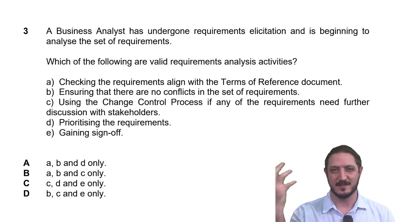 BCS Requirements Engineering: Question 3 Sample Paper 1 Walkthrough