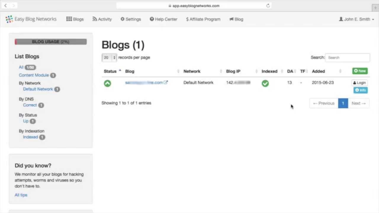 Easy Blog Networks - Demo Video