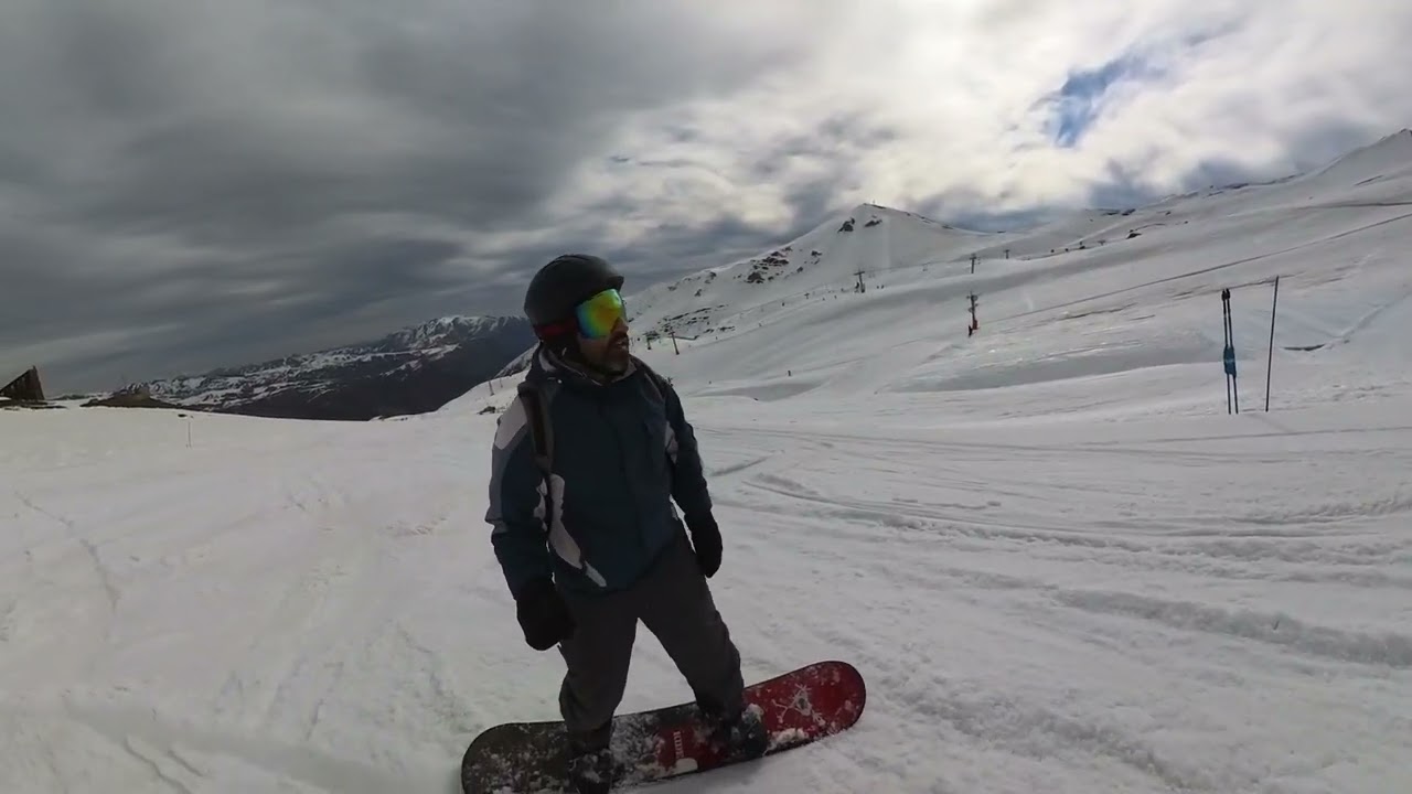 Ep 7 - ZERANDO VALLE NEVADO - Pista Retorno Medio (Vermelha) Fox Trot (Azul) Snowboard 4K #insta360
