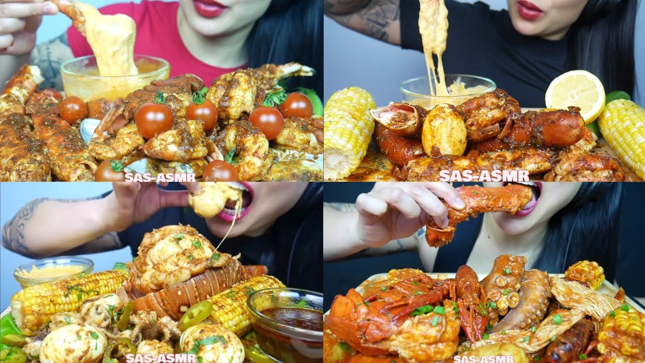 SAS ASMR SEAFOOD BOIL EATING COMPILATION || MUKBANG || SATISFYING EATING SOUNDS