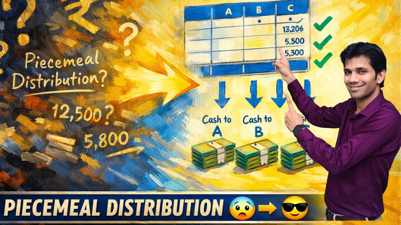 CA Foundation: Piecemeal Distribution of Cash | Excess Capital Method | Problem Solving