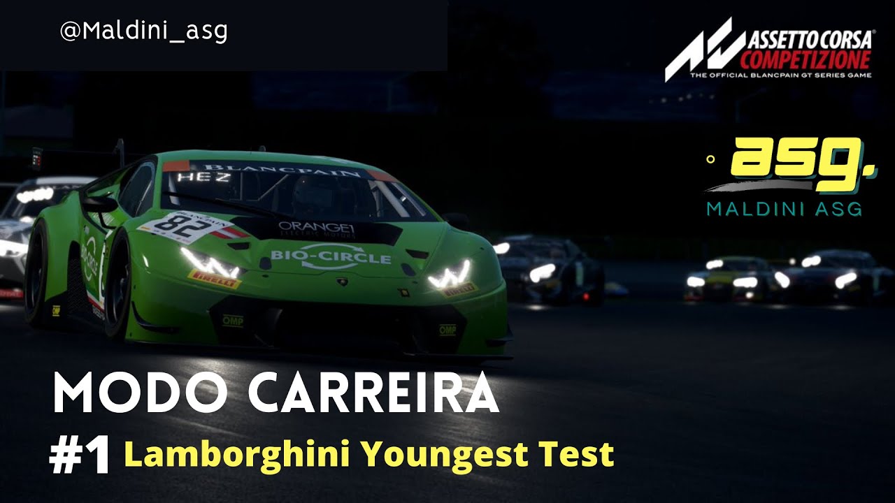 #1 MODO CARREIRA - COMEÇAMOS LAMBORGHINI YOUNGSTER PROGRAMME - ASSETTO CORSA COMPETIZIONE