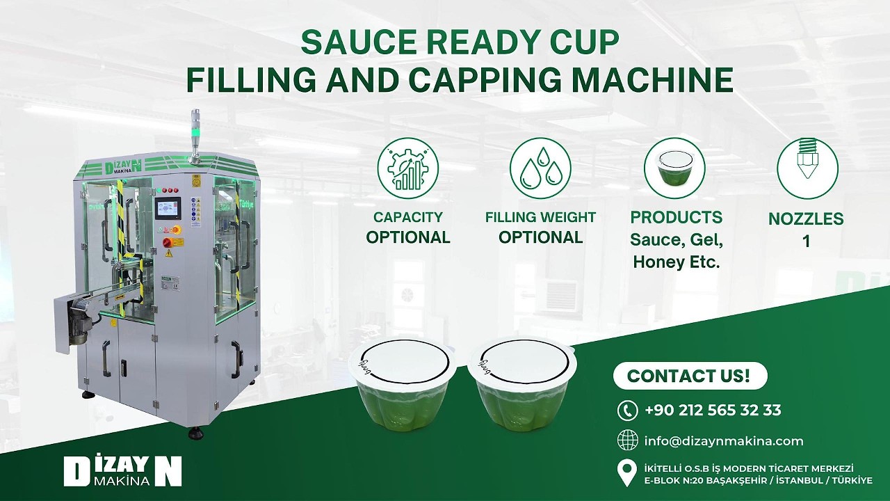 Sauce Ready Cup Filling and Capping Machine📍Sos Hazır Kap Dolum ve Kapatma Makinası📍
