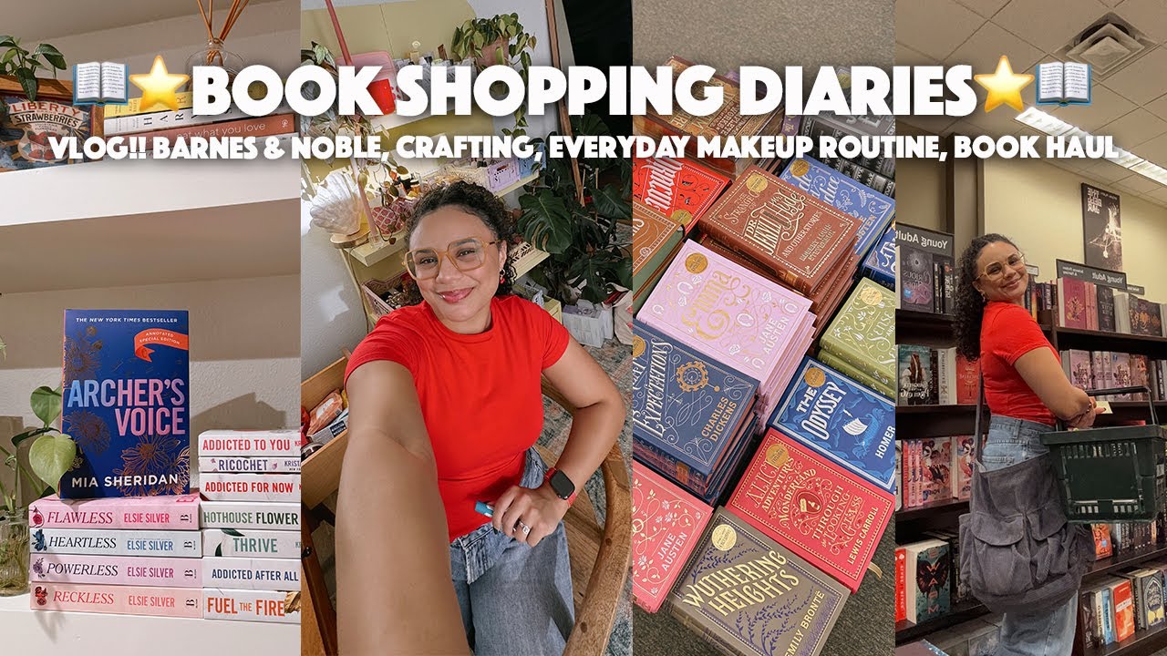BOOK SHOPPING VLOG ⭐️ | Barnes, Crafting, Book Haul, Everyday Makeup Routine, VLOG!!