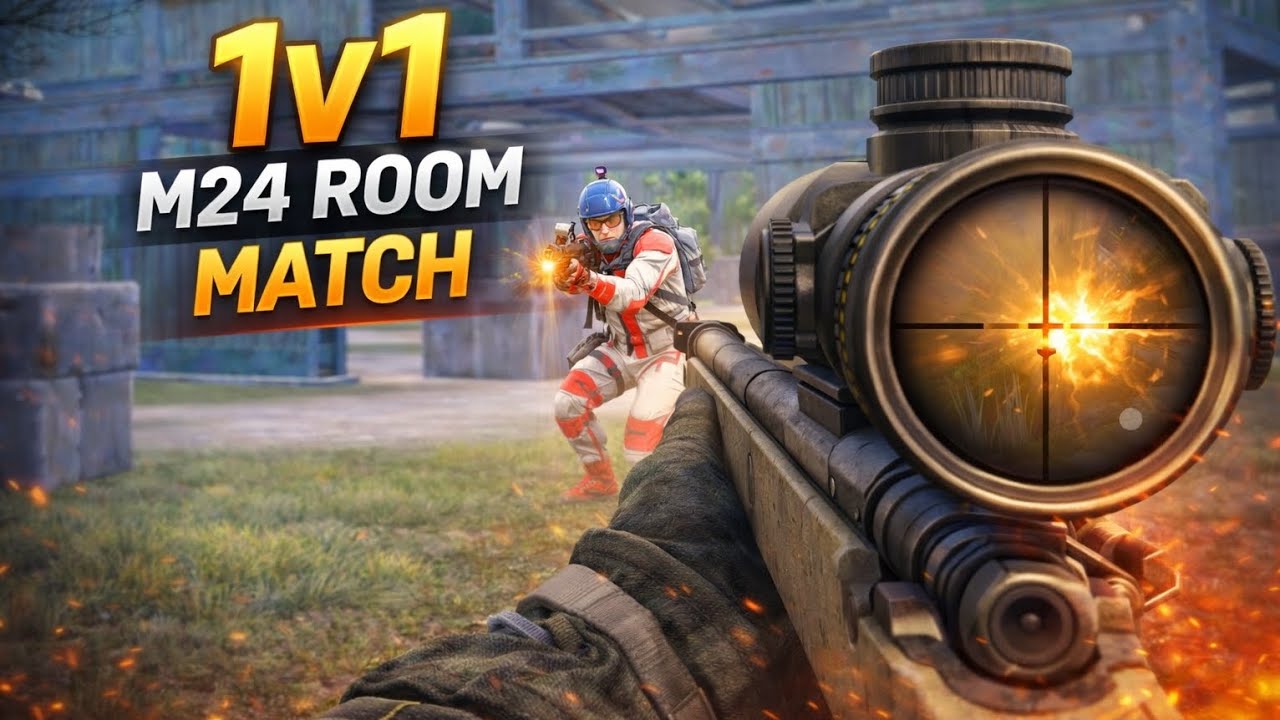 1v1 M24 aggressive Room Match BGMI 