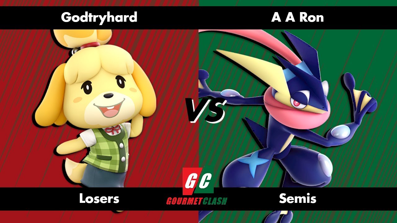 Mega Gourmet Clash #21 - Godtryhard (Isabelle) vs A A Ron (Greninja) - Ultimate Singles - LosersSemi
