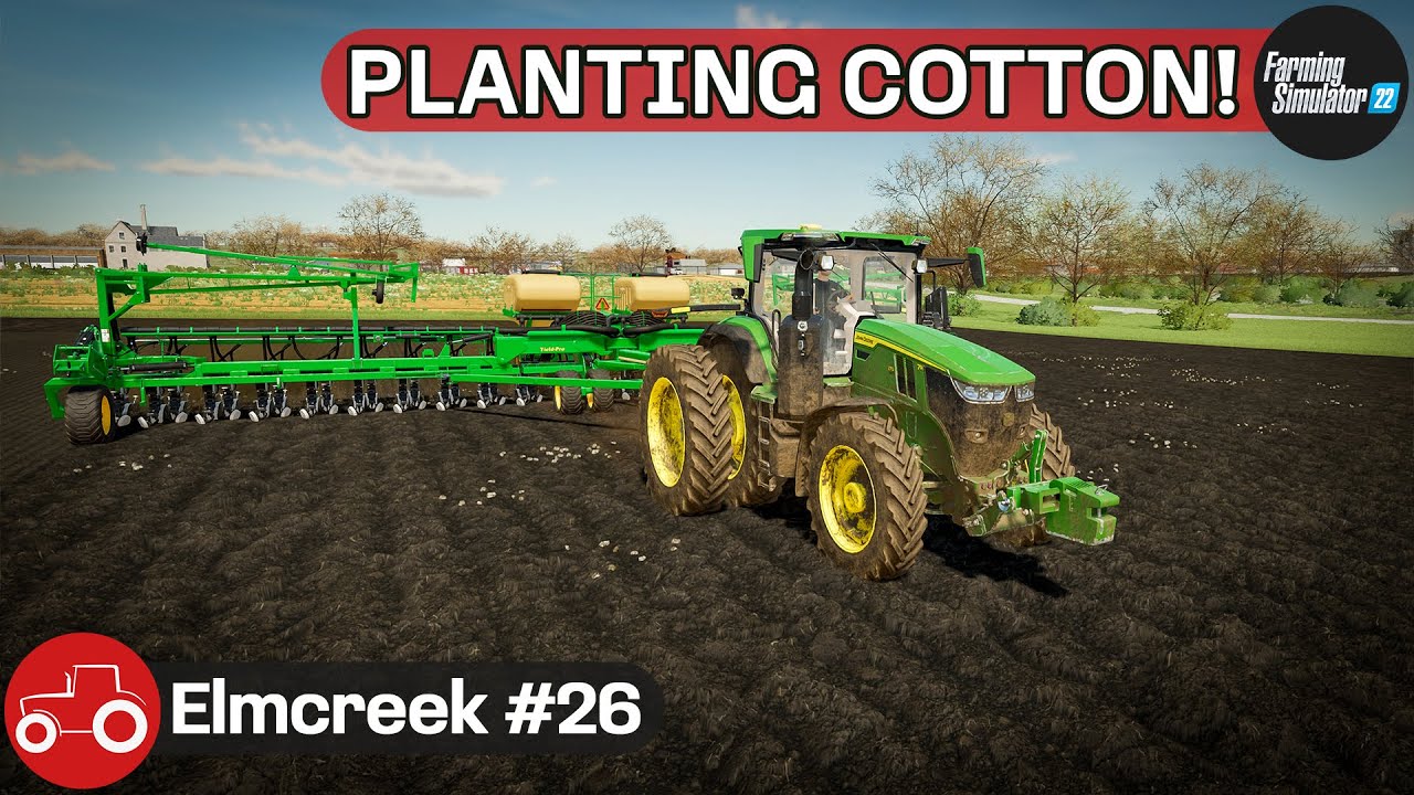 Planting Cotton, Joining Fields & Spreading Lime - Elmcreek #26 FS22 Timelapse
