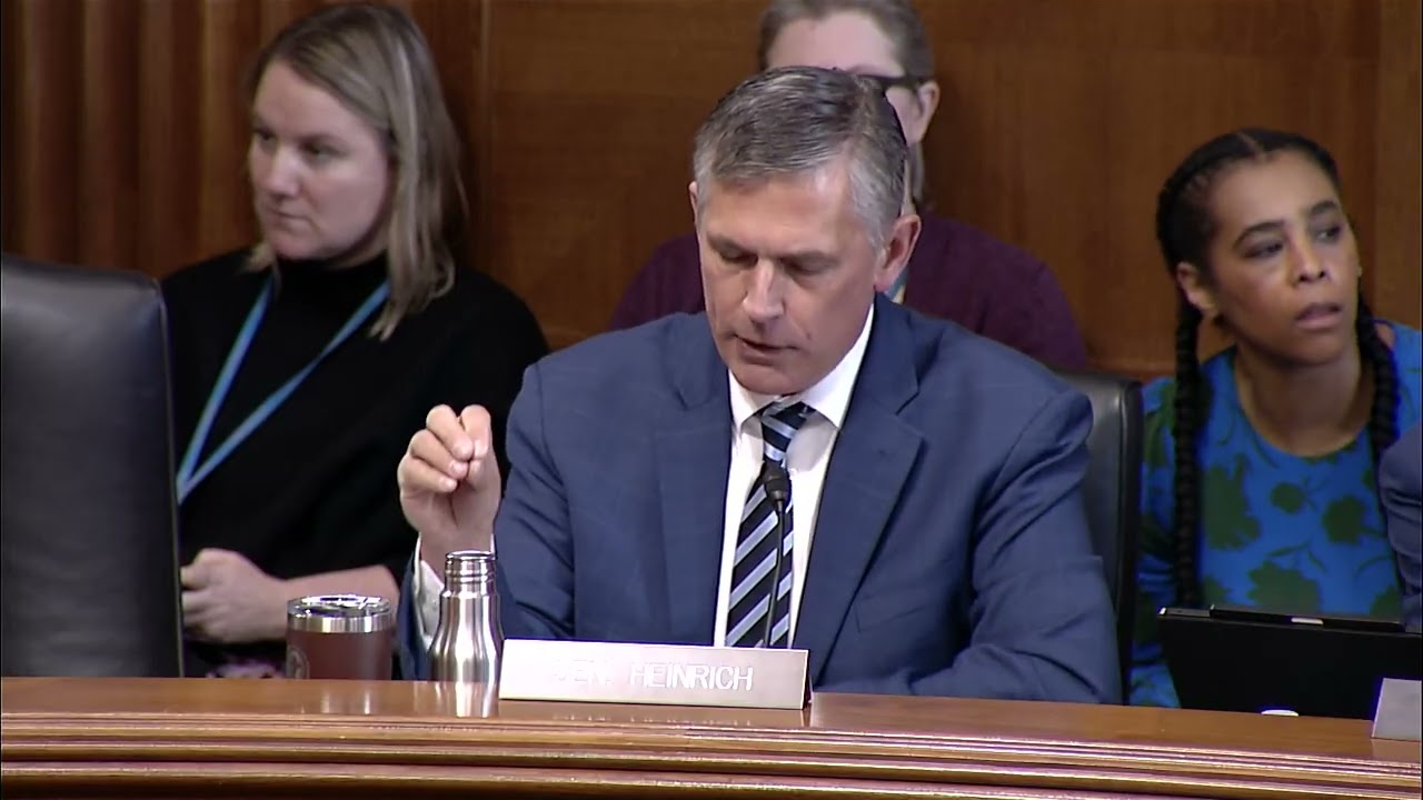 Ranking Member Heinrich Delivers Opening Remarks During Business Meeting