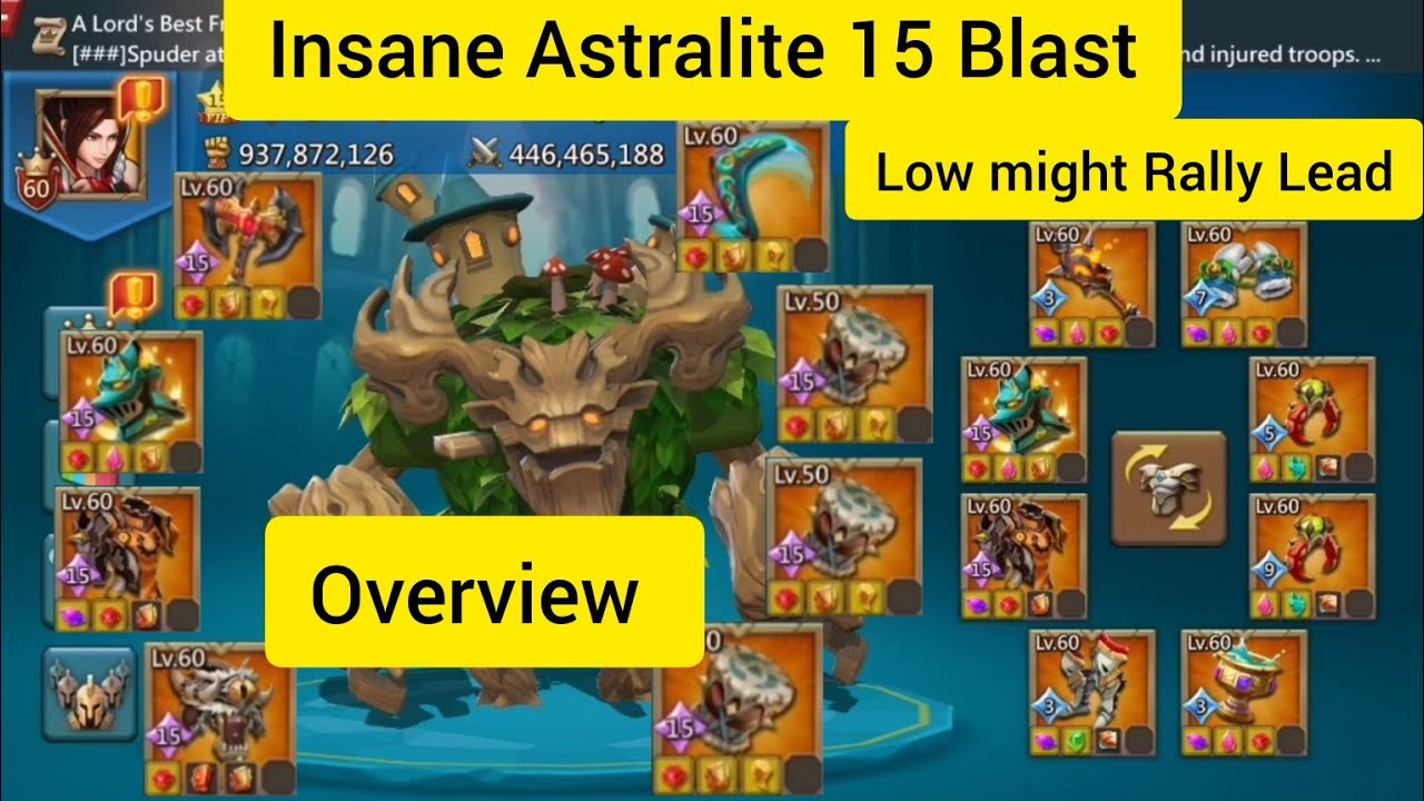 Low Might Rally Leader Account Overview Astralite Temp-15 || Lords Mobile